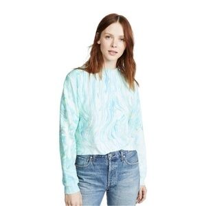 Cotton Citizen Milan Crewneck Neon Blue Marble